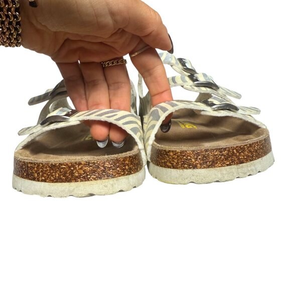 Viking Banff Three-Strap Comfort Sandals – Zebra Print White/Pearl – Size 40 / U - Picture 3 of 13